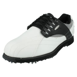Mens Hi-Tec Golf Shoes Dri-Tec G 300 - White/Black Leather - UK Size 7 - EU Size 41 - US Size 8