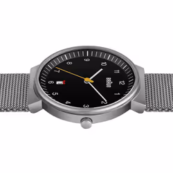 Braun Mens 3-Hand with Date Analogue Quartz Watch, Black Dial and Steel Milanese Mesh Strap, 40mm Stainless Steel Case, model BN0032BKSLMHG. - Black
