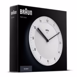 Braun Classic Analogue Wall Clock with Quiet Quartz Movement, 20cm, White, BC06W