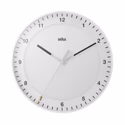 Braun Classic Large Analogue Wall Clock, 30cm, White, BC17W