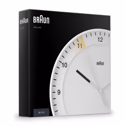 Braun Classic Large Analogue Wall Clock, 30cm, White, BC17W