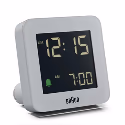 Braun Digital Alarm Clock with Snooze, LCD Display, Grey, BC09G