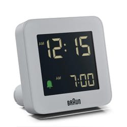 Braun Digital Alarm Clock with Snooze, LCD Display, Grey, BC09G