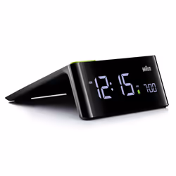 Braun Digital Alarm Clock with VA LCD Display, Touch Snooze Pad, Automatically Adjusting Display Brightness, Beep Alarm, Blac ...