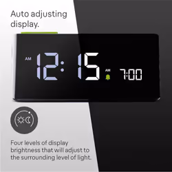Braun Digital Alarm Clock with VA LCD Display, Touch Snooze Pad, Automatically Adjusting Display Brightness, Beep Alarm, Black, model BC16BUK.
