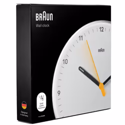 Braun Classic Analogue Wall Clock with Silent Sweep Movement - White
