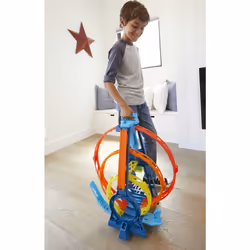 Track Builder Unlimited Triple Loop Kit Collapsible 3-Loop Gift Set for Kids 6 to 12 Years+ One 1:64 Scale Hot Wheels Vehicle, GYP65 & 10-Car Pack of