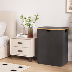 120L Laundry Basket with Lid, Clothes Hampers for Laundry with Bamboo Handles and A Removable Laundry Bag, Large Foldable Laundry Hamper for Bedroom,