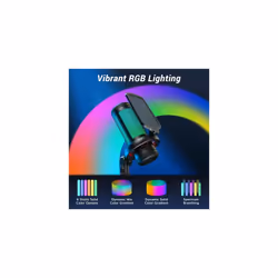 Gaming USB Microphone with Adjustable RGB Modes & Brightness, Condenser PC Mic with Boom Arm for Streaming Podcast Recording Studio Singing Youtube