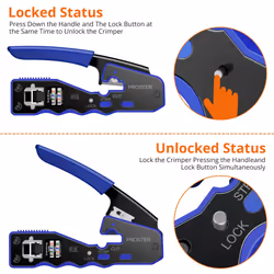 RJ45 Crimp Tool Set All-in-one RJ45 Crimping Tool Kit with 50 PCS CAT6 Pass Through Connectors 50 PCS RJ45 Cat6 Protection Covers RJ45 Pass Through