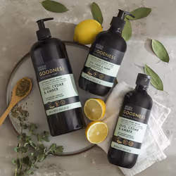 Goodness Oud, Cedar and Amber Body Wash, 500 ml (Pack of 3) - Vegan Friendly