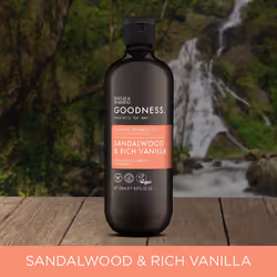 Goodness Men's Sandalwood & Vanilla Natural Shower Gel, 500 ml (Pack Of 3) - Vegan Friendly