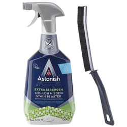 Astonish Specialist Extra Strength Mould & Mildew Stain Blaster Spray, for Fast Mould Removal, 750ml. Paired with Crevice cleaning brush for those