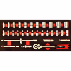 Hilka Socket Set 32 pce metric 1/2 " drive tool kit in eva foam