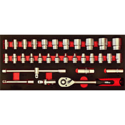 Hilka Socket Set 32 pce metric 1/2 " drive tool kit in eva foam