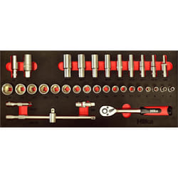 Hilka Socket Set 34 pce 3/8 " drive sockets tool kit in eva foam