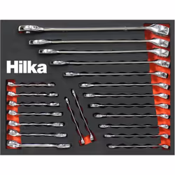 Hilka Spanner Set 21 pce combination metric spanners in eva foam
