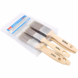 Hilka Tools 78710505 Wooden Synthetic Bristle Paint Brushes, Brown, 5 Piece, Set of 5