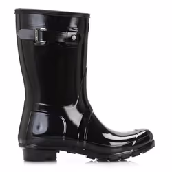 Hunter Original Gloss Short Black Synthetic Wellington Boots - UK 8