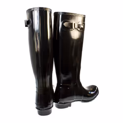 Hunter Wellies Original Gloss Tall Women Black Rubber Boots - UK 5