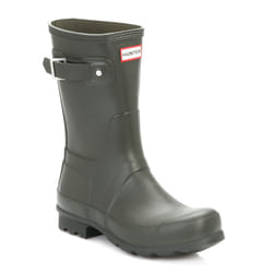 Hunter Mens Dark Olive Original Short Wellington Boots - UK 10
