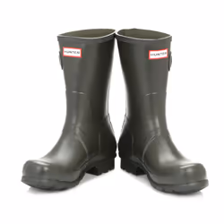 Hunter Mens Dark Olive Original Short Wellington Boots - UK 10