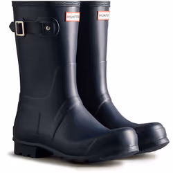 ) Hunter Original Short Wellington Boots Rubber Men's Navy Wellington Boots - Blue, 9 (Adults'