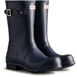 ) Hunter Original Short Wellington Boots Rubber Men's Navy Wellington Boots - Blue, 10 (Adults'
