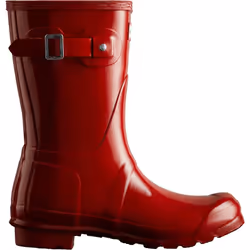 ) Hunter Original Short Gloss Rubber Women's Military Red Wellington Boots - Red, 5 (Adults'