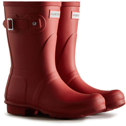) Hunter Original Short Rubber Women's RED Wellington Boots - Red, 6 (Adults'