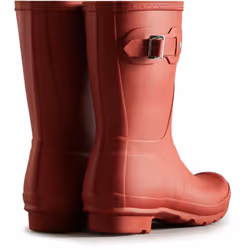 ) Hunter Original Short Rubber Women's RED Wellington Boots - Red, 6 (Adults'