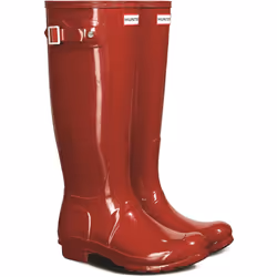 ) Hunter Original Tall Gloss Rubber Women's Military Red Wellington Boots - Red, 6 (Adults'