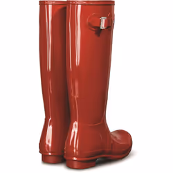 ) Hunter Original Tall Gloss Rubber Women's Military Red Wellington Boots - Red, 7 (Adults'