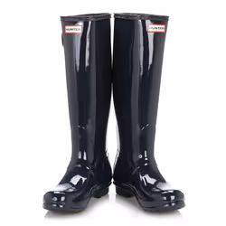 Hunter Original Gloss Navy Rubber Wellington Boots - UK 7