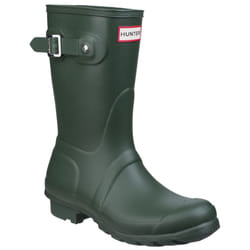) Hunter Original Short Rubber Women's Hunter Green Wellington Boots - Green, 4 (Adults'