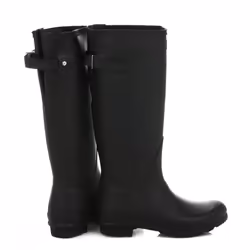 Hunter Womens Black Original Back Adjust Wellington Boots - UK 5