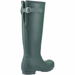 ) Hunter Original Tall Back Adjustable Rubber Women's Green Wellington Boots - Green, 6 (Adults'