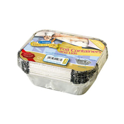 Kingfisher 12 Pack Of Small Foil Food Containers With Lids 3.2 x 12.3 x 9.4cm