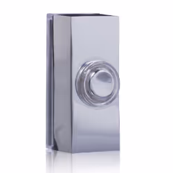 Byron 7960C Wired surface mounted bell push button, Chrome, Metal, Wired, Battery, Blister