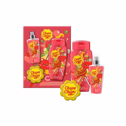 Chupa Chups Pamper Yourself Cheeky Cherry Set Body Mist 100ml,Shower Gel 300ml+ Sponge
