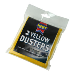 Kent 2 Yellow Dusters 100% Cotton Soft Car Home Care Cleaning Perfect Finish