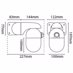 Eterna WELLBKPIR LED Corner Mounted Wellglass Light Fitting with PIR