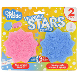 Dishmatic Wonder Stars Non-Scratch Scourer & Sponge