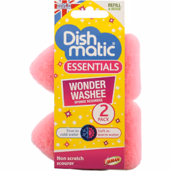Dishmatic Wonder Washee Refills Non Scratch Sponge Scourers 2 Pack