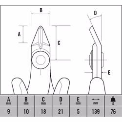 C.K T3885 Ecotronic ESD Slim Side Cutters