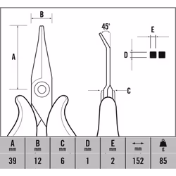 C.K T3892 Ecotronic ESD Bent Snipe Nose Pliers