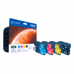 Brother LC1100HYVALBPDR, Black, Cyan, Magenta, Yellow, 4 pc(s), 900 pages, 750 pages, Multi pack