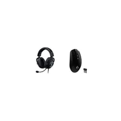 G Pro X Over Ear Gaming Headset, Black and Logitech G G305 EWR2 Wireless 6 - Button Gaming Mouse, Black