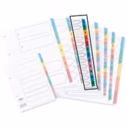 Create professional presentations. reports and projects with these multicolour tabbed indexes. White board with mylar reinfor ...