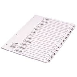 Concord Classic Index Jan-Dec A4 180gsm White Board with Clear Mylar T